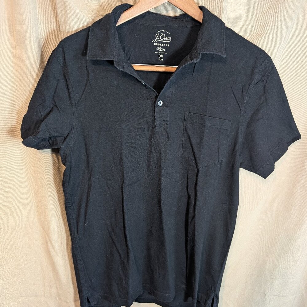 J Crew Knit Polo - Navy Blue - Men M slim